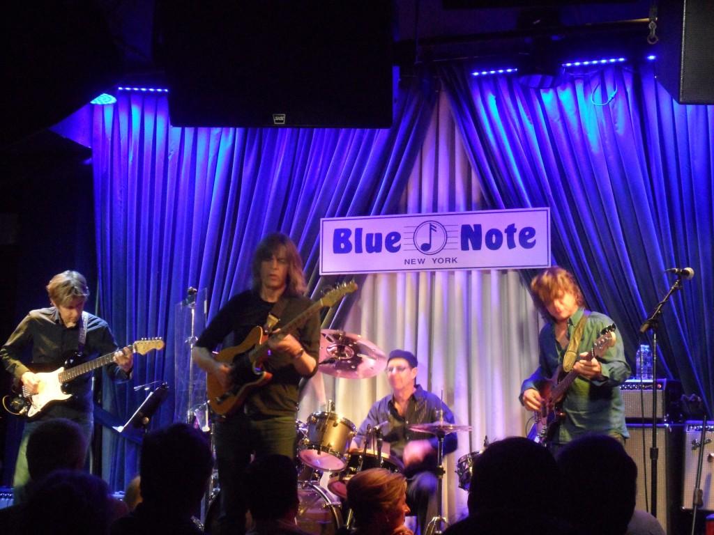 From left to right: Eric Johnson, Mike Stern, Anton Fig, and Chris Maresh performed an invigorating set at the Blue Note Jazz Club on August 17, 2013.