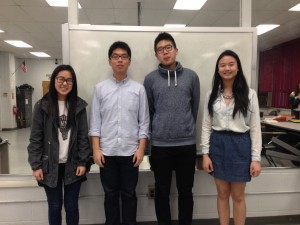 From left to right: Soowan Jeong, Kenneth Rhee, Kevin Ma, and Caitlin Chan.  Photo Credits to Suzan Kim. 